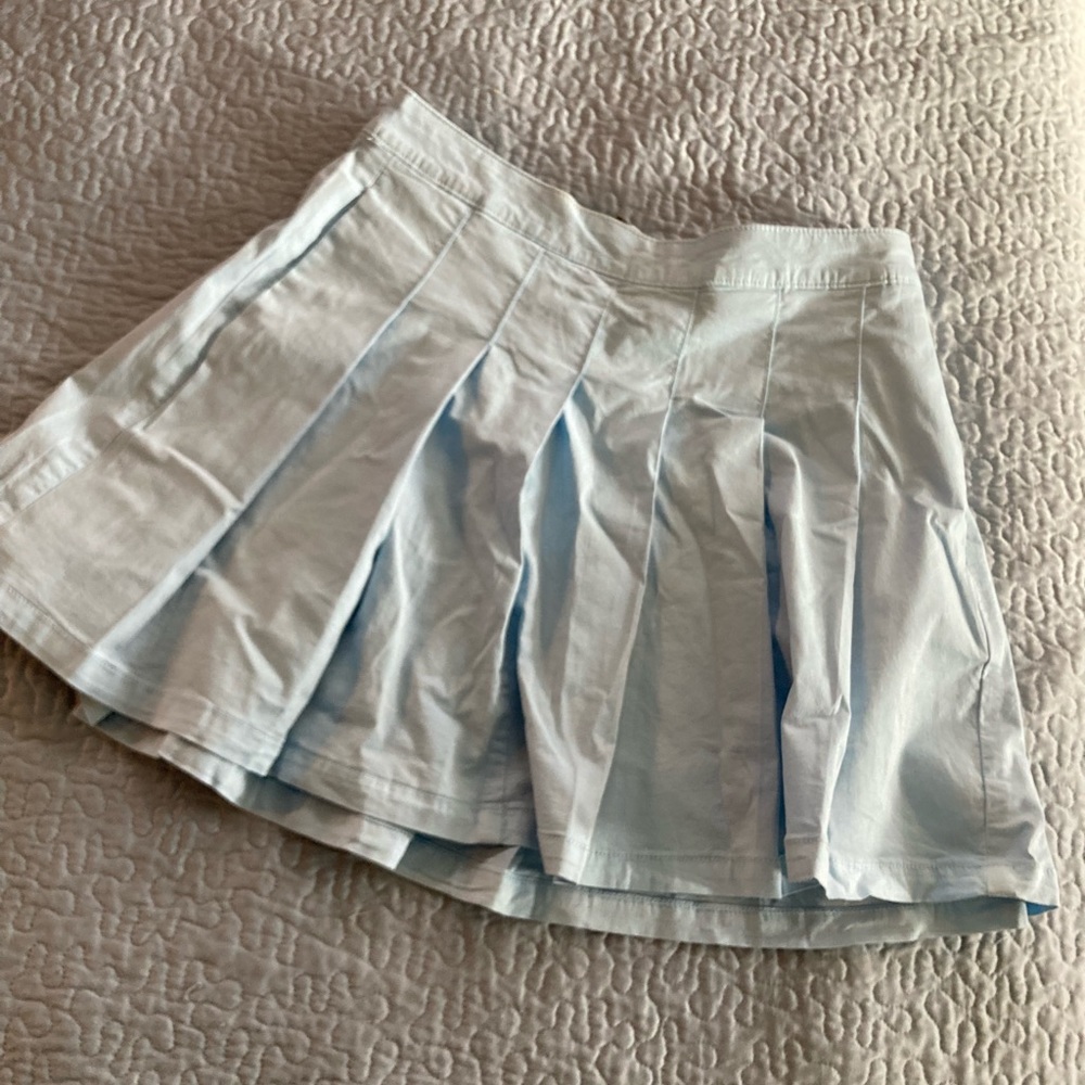 Blue pleated skirt